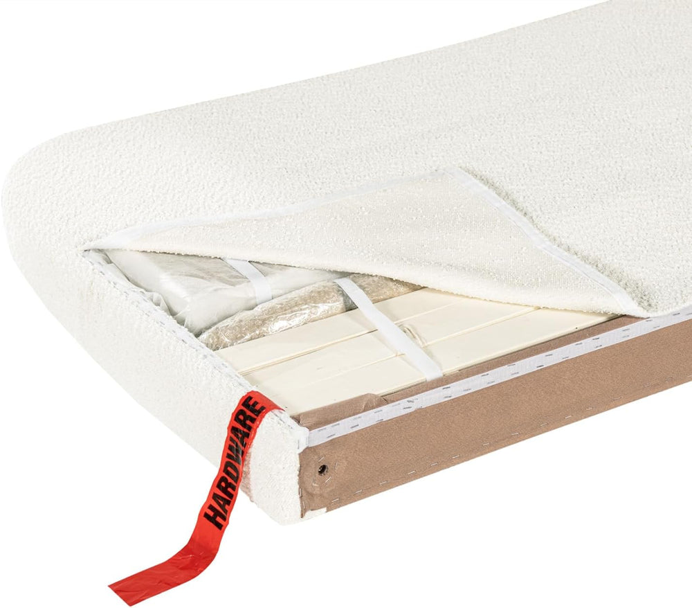 Roman Curved Headboard Upholstered Platform Bed, Queen