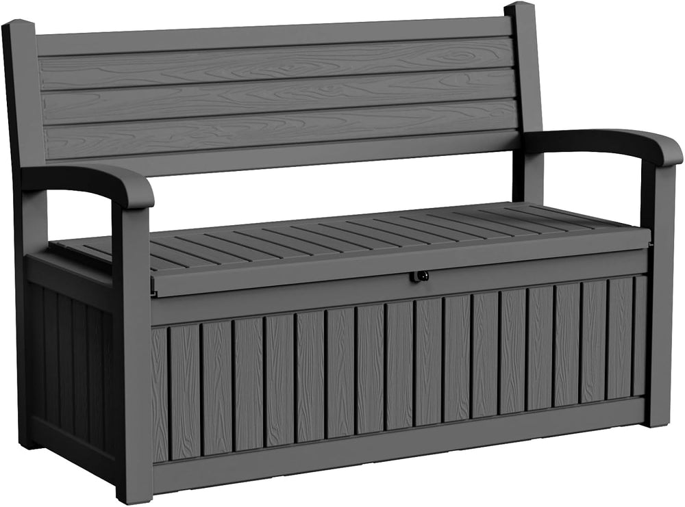 PatioZen 80 Gallon Outdoor Storage Bench Deck Box Waterproof Lockable,Outdoor...