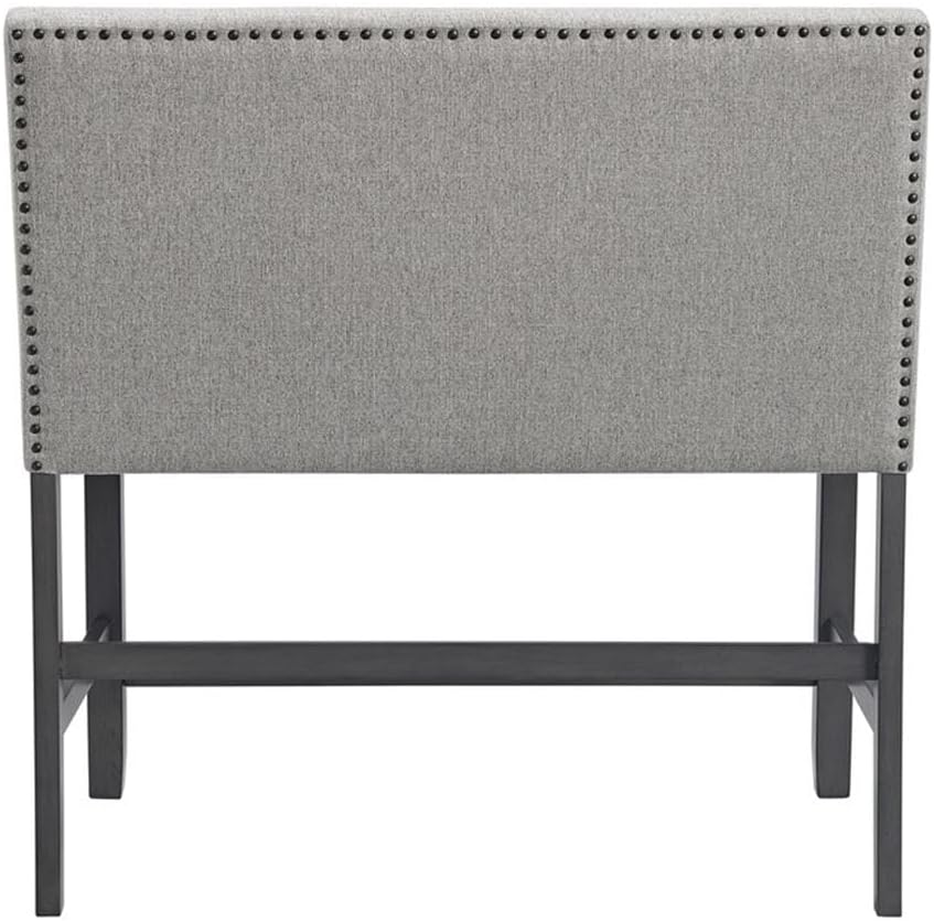 Pemberly Row Transitional Counter Bench, Upholstered Foam-Filled Seat and Bac...