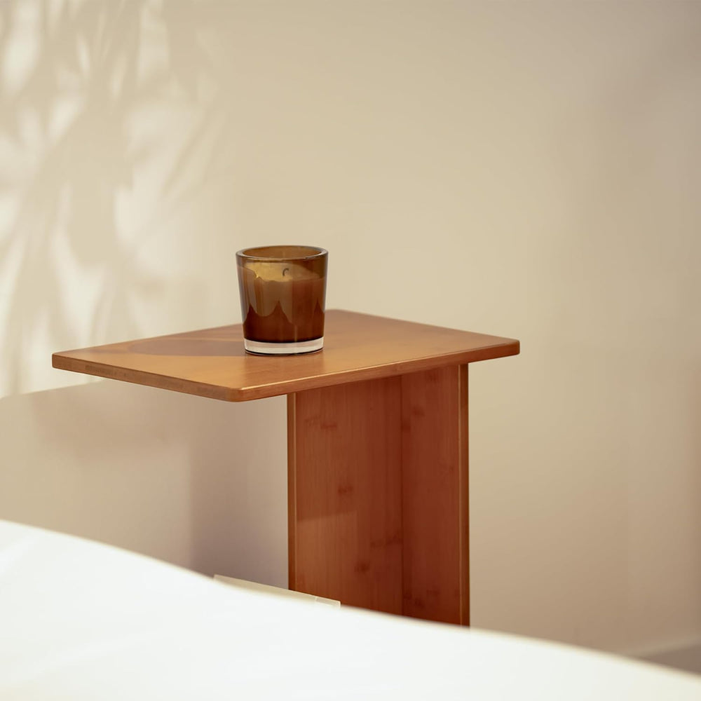 RECCI Solid Bamboo C-Shaped End Table Set of 2 for Couch and Sofa, Sustainabl...