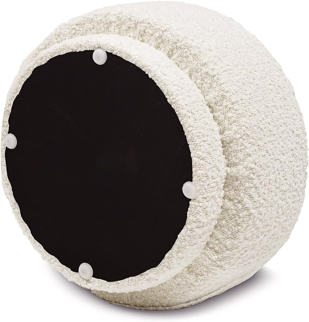 15" Small Foot Stool Ottoman Cute Foot Rest Round Mushroom Ottomans Mode...