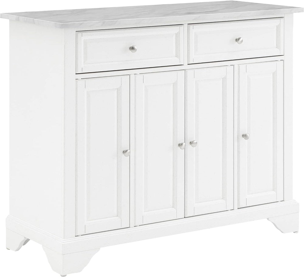 Crosley Furniture Avery Rolling Kitchen Island Storage Cart with Shelves, Mic...