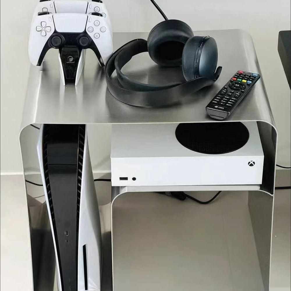 Modern Stainless Steel Side Table – Seamless Integrated Design, Sturdy and St...