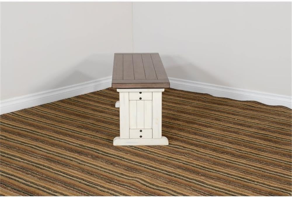 Pemberly Row Modern/Contemporary Farmhouse Wood Dining Bench, Solid Wood, Stu...