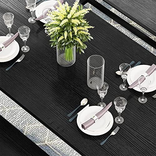 Dining Room Table Set with 2 Benches, Farmhouse Dining Table Set for 4-6, Woo...