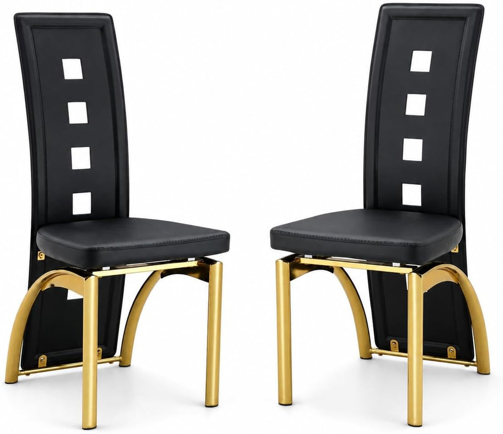 Dining Chairs Set of 2, Upholstered Kitchen Chairs | Faux Leather Cushion and...