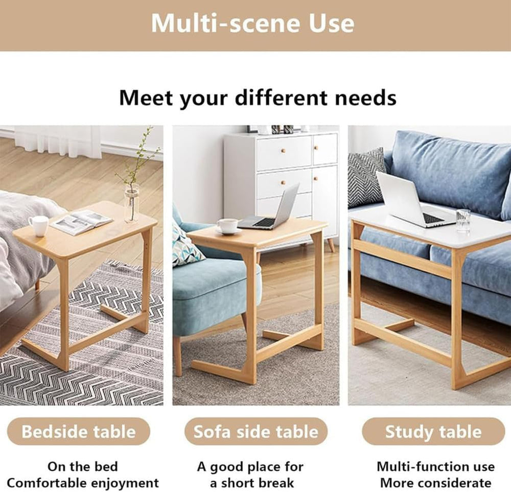 Side Table C Shape Living Room Table, 60x40x70cm TV Tray Table, Small Coffee ...