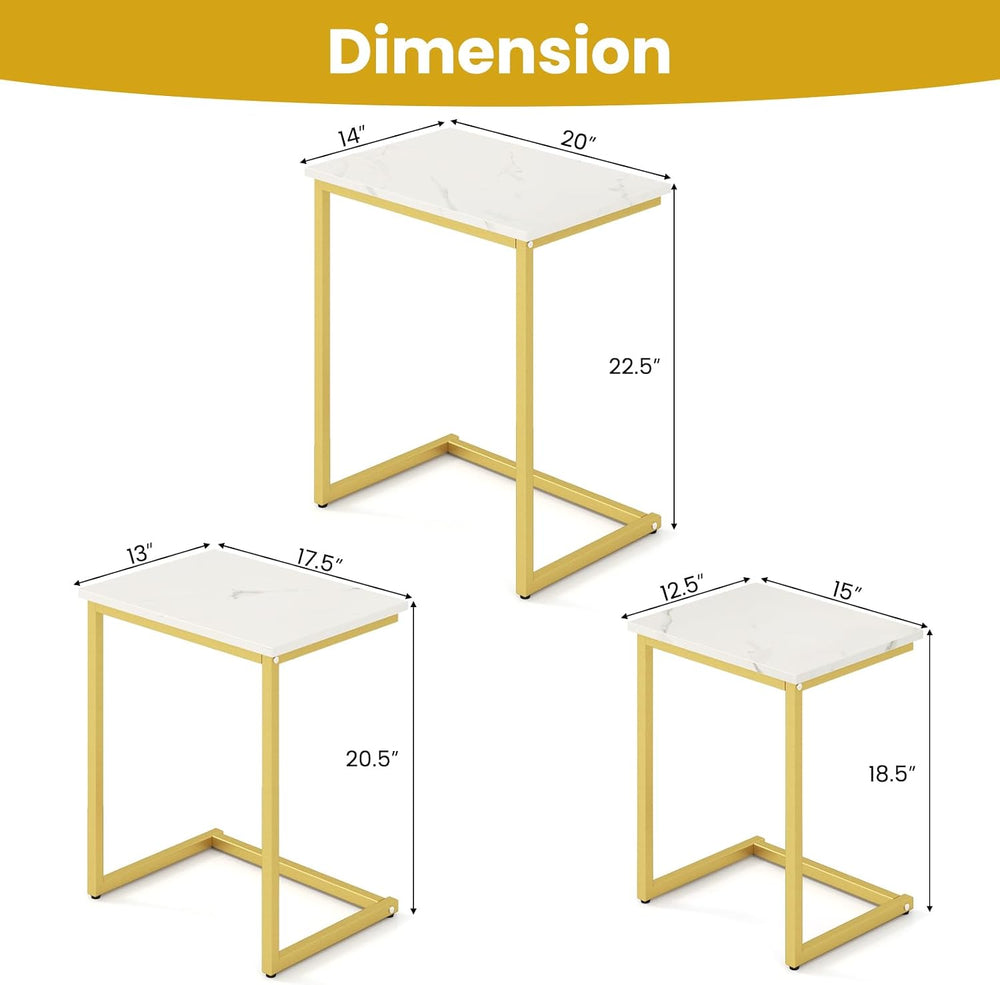 GOFLAME Nesting Coffee Tables Set of 3, Rectangular Nesting Center Table with...