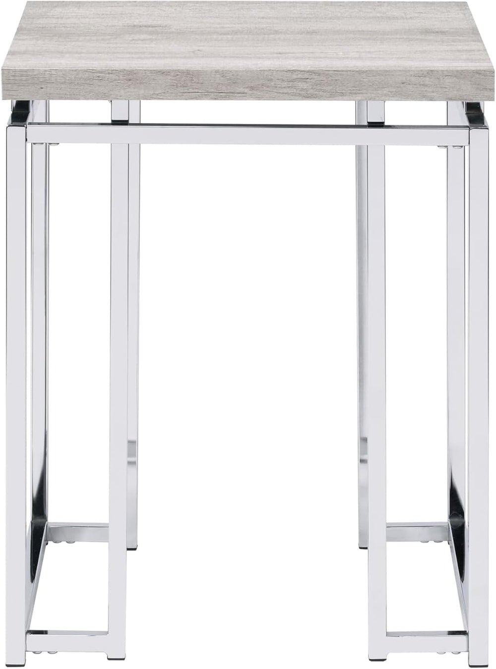 End Table Natural Oak Living1pc Chrome Frame Side Table