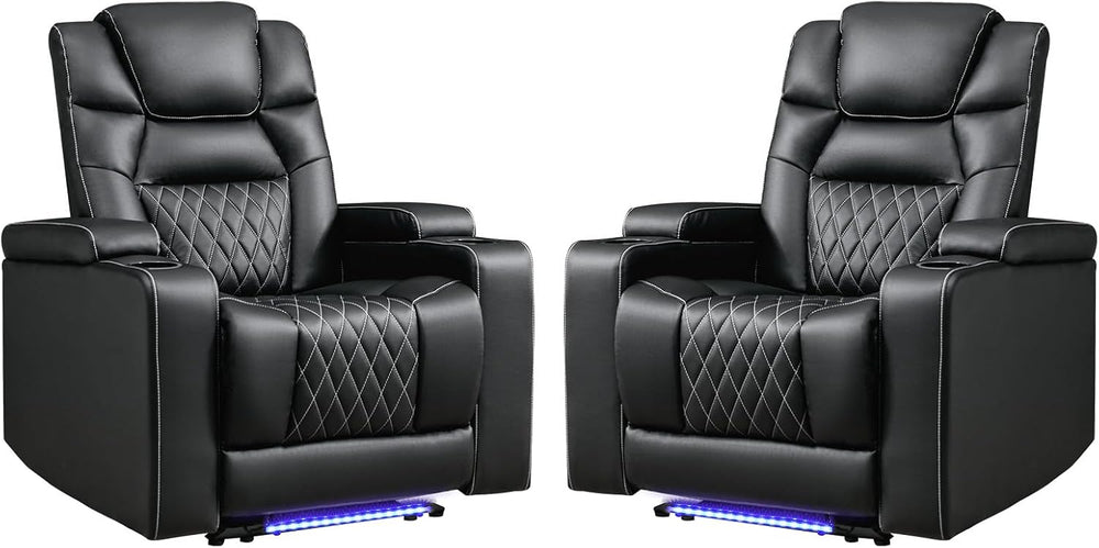 ANJ Power Home Theater Recliner Chair Set of 2, Electric Movie Theater Seatin...