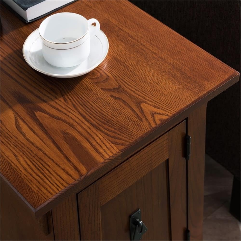MAKLAINE Mission Cabinet Wood End Table, 24" H x 15" W x 24" D...