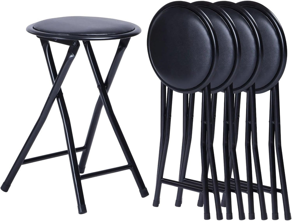 Homy Casa 18-Inch Backless Folding Stools with Soft Seat, Portable Waterproof...