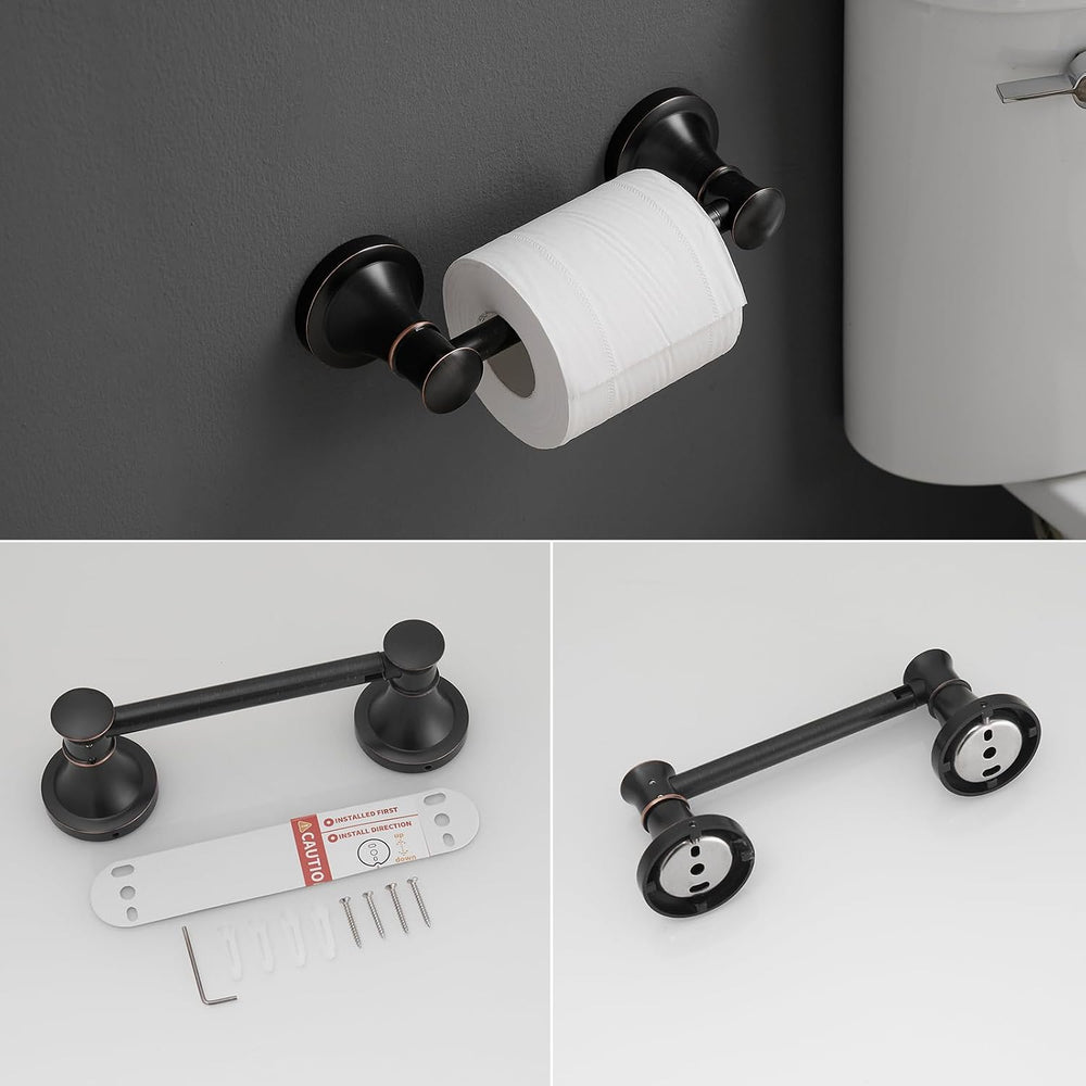 Pivoting Toilet Paper Holder and Hand Towel Ring, Oil Rubbed Bronze