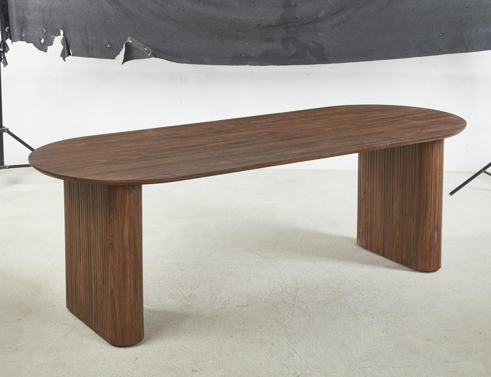 Expandable Dining Table,Wood Extendable Dining Room Kitchen Dinner Table, Lon...