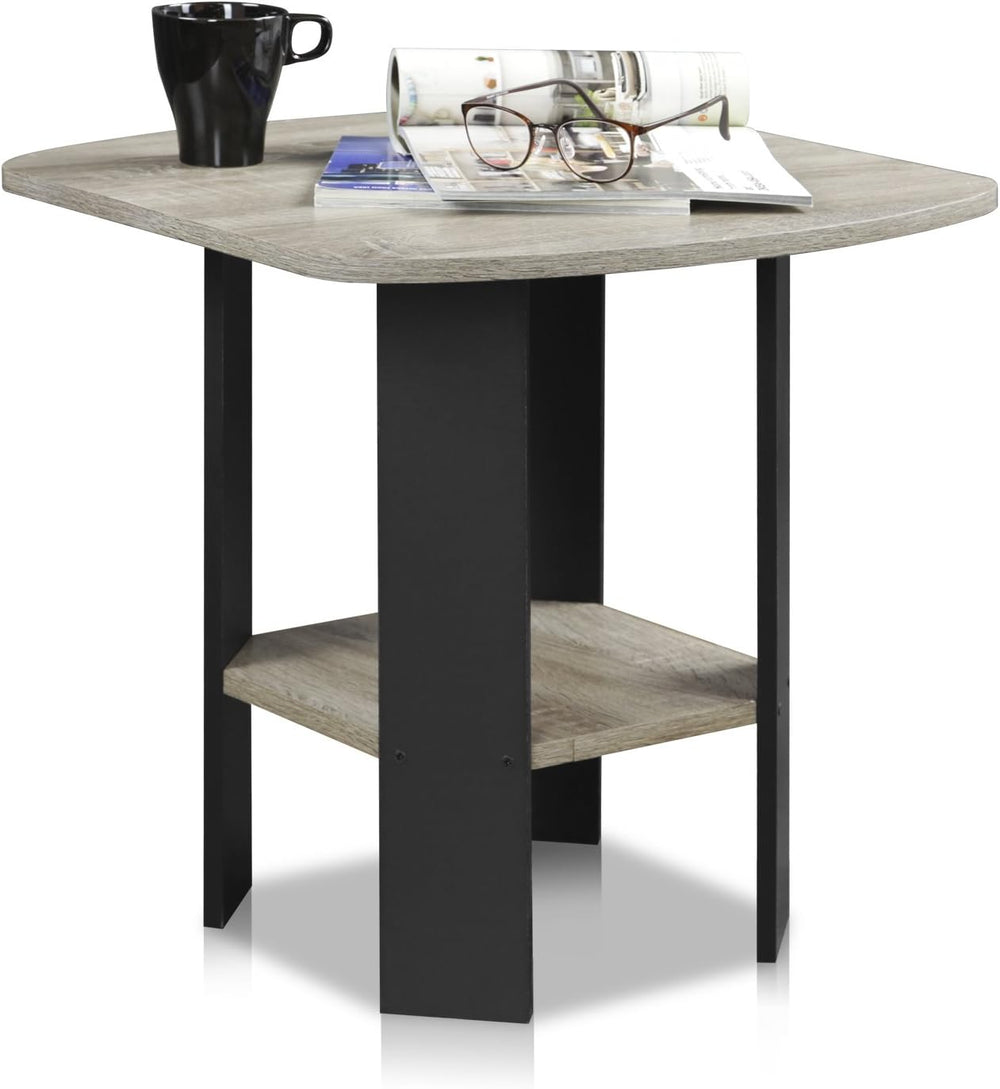 Furinno SIMPLE DESIGN Set of 2 Side Table, 2-Tier End Table, French Oak