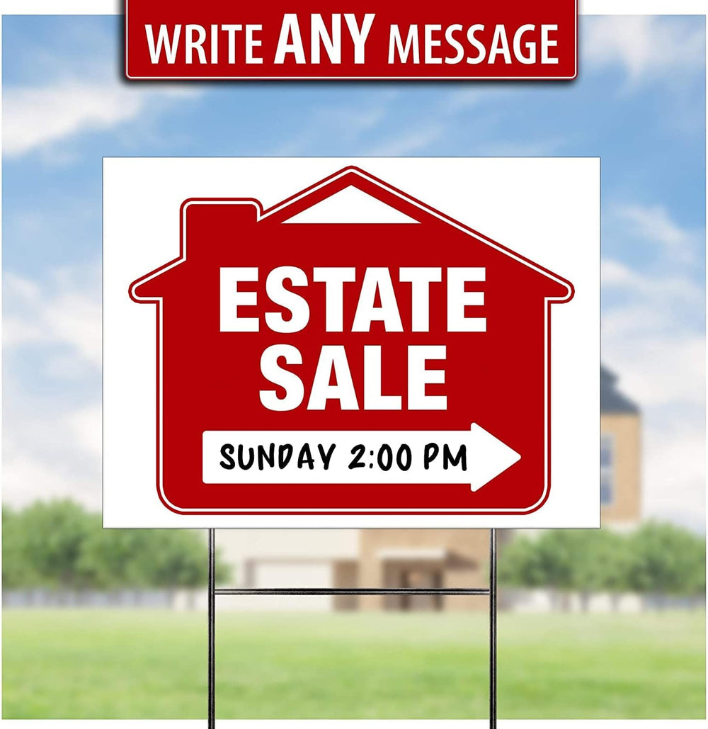 Estate Sale Signs (10 Pack) – Premium LARGE 24” x 18” Double-Sided with Heavy...