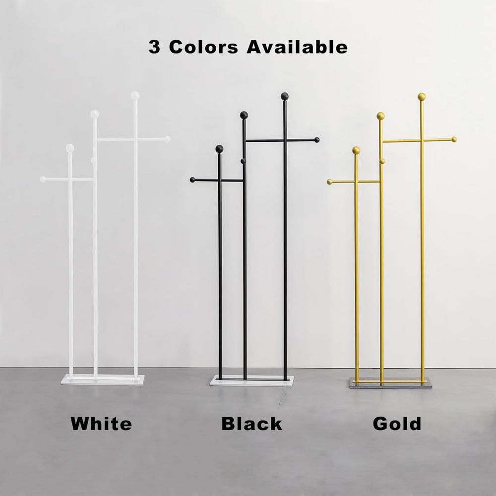 JIAYUEJU Standing Coat Rack for Bedroom 19.69 x 11.02 x 68.9 in (Gold)