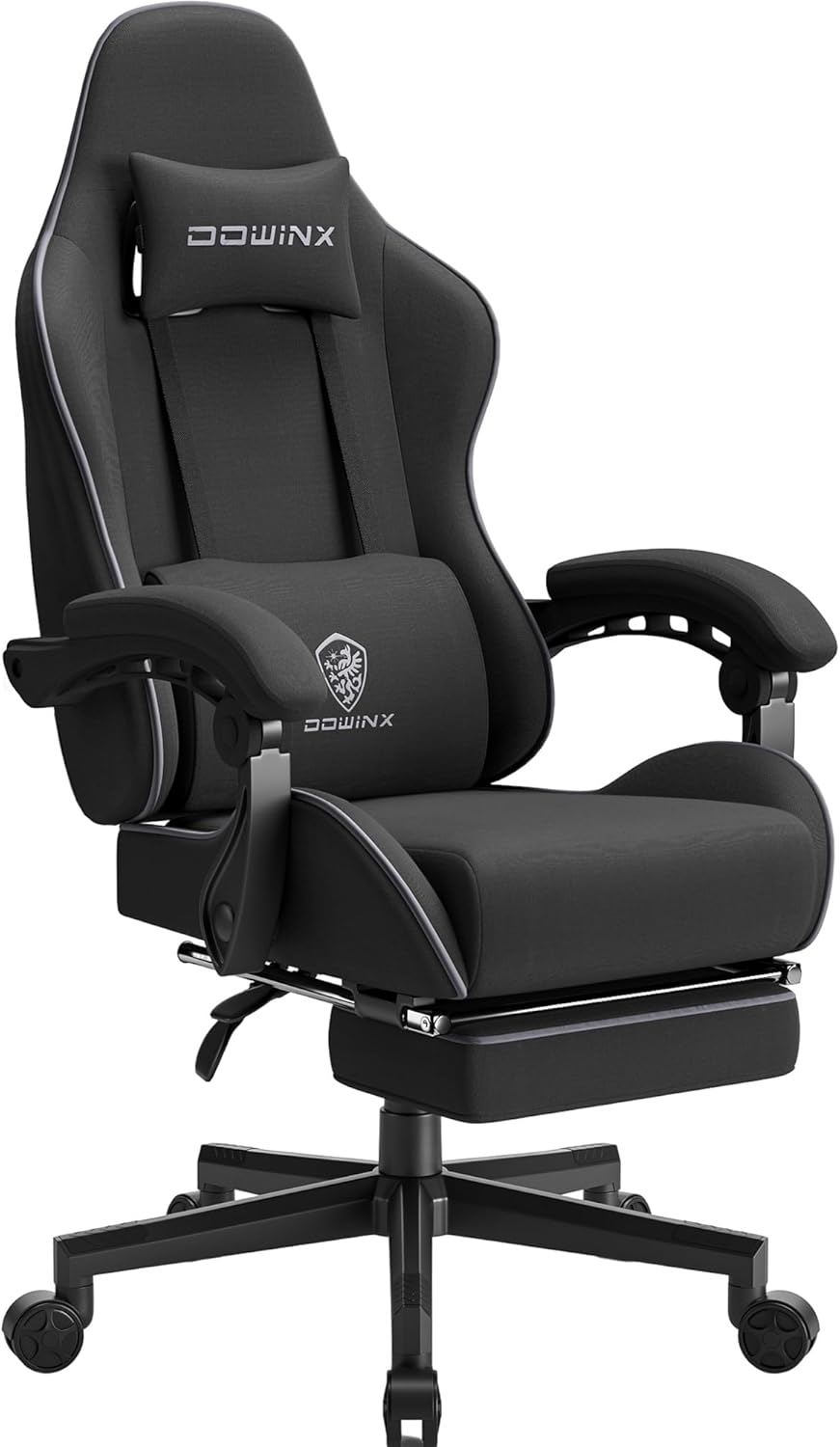 Dowinx Gaming Chair Fabric with Pocket Spring Cushion, Massage Game Chair Clo...