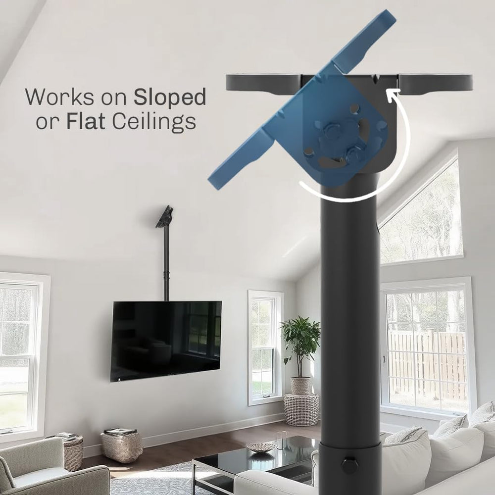 VIVO Black TV Ceiling Mount for 43 to 86 inch Screens, MOUNT-VC86-3 | Full Sw...