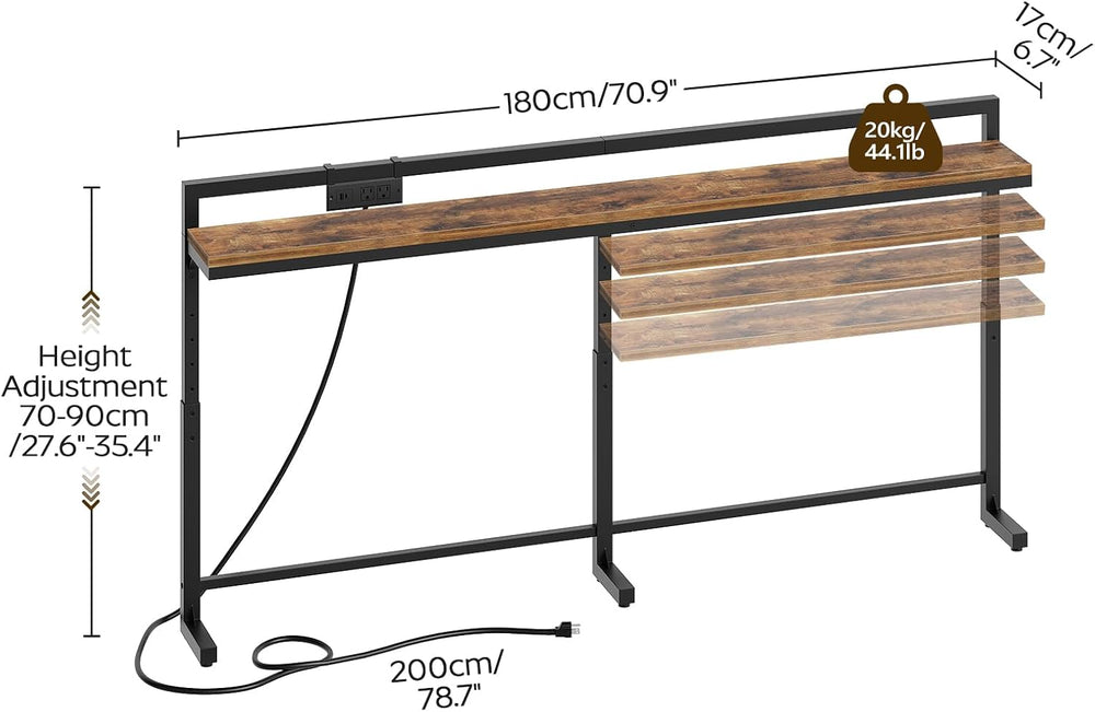 YATINEY 70.9'' Narrow Console Table with Adjustable Height (27.6'...