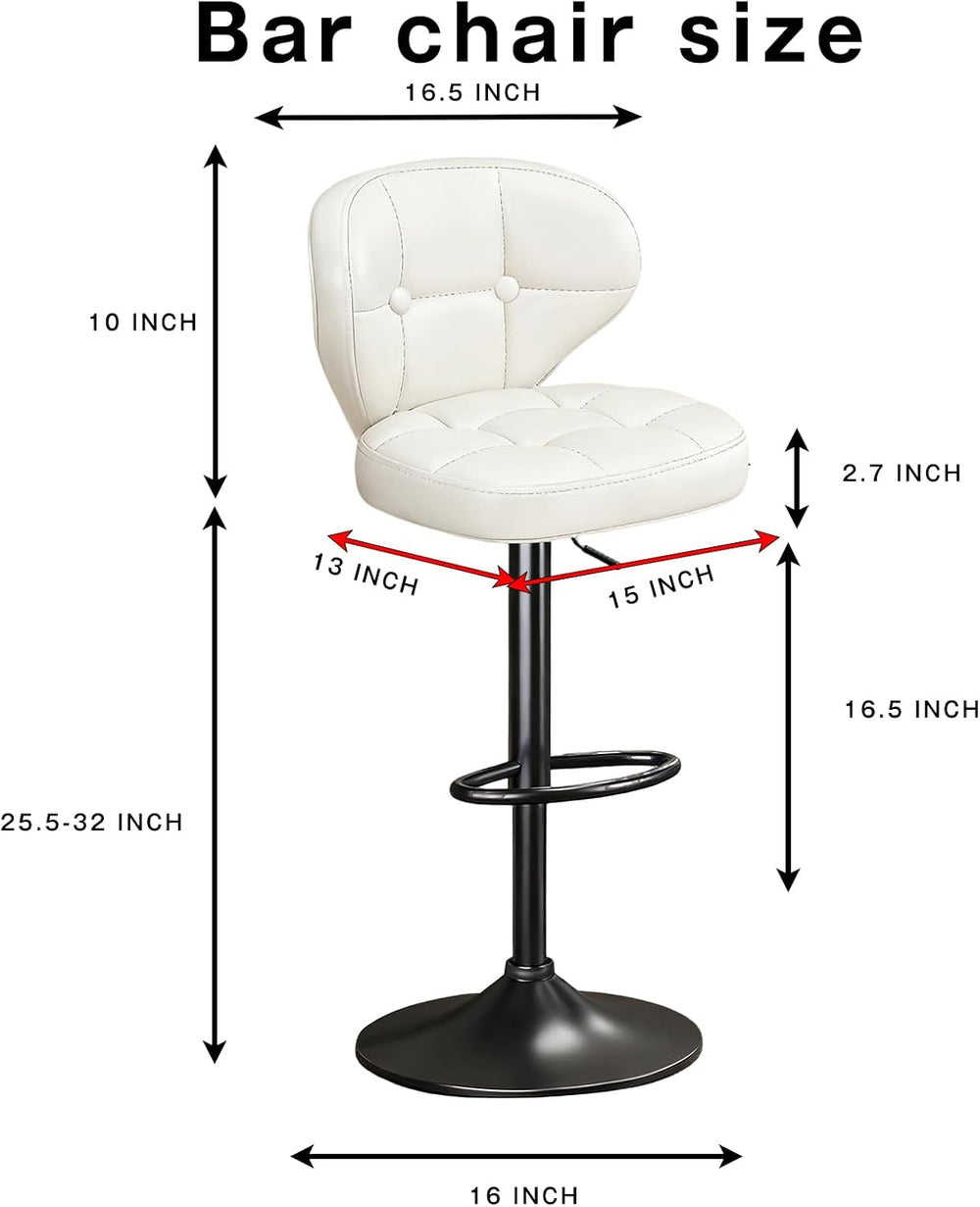 Bar Stools Set of 6, Adjustable Swivel Bar Chairs with 360° Rotation, Padded ...
