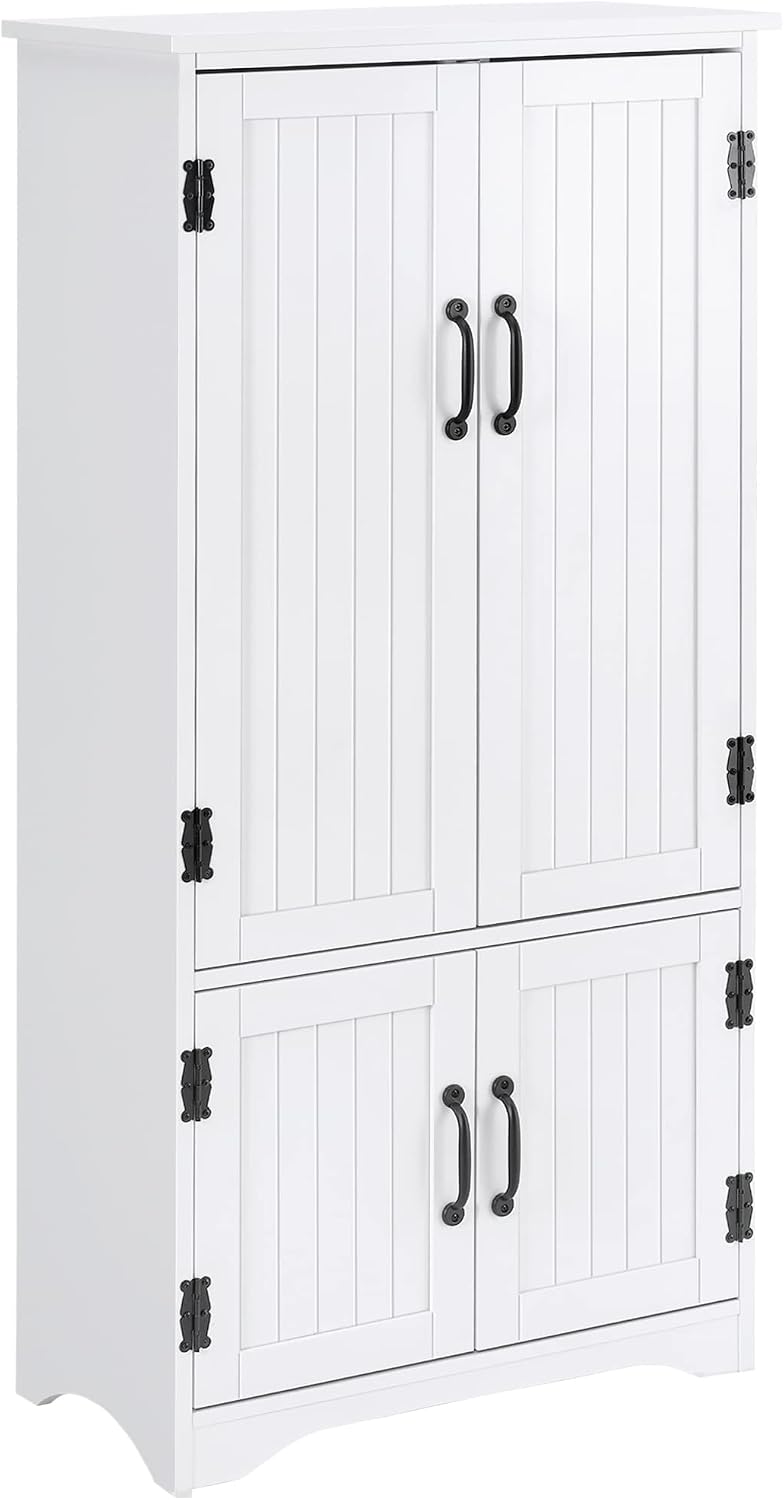 Farmhouse Kitchen Pantry, 48.5 Inch Floor Storage Cabinet, Cupboard Organizer...