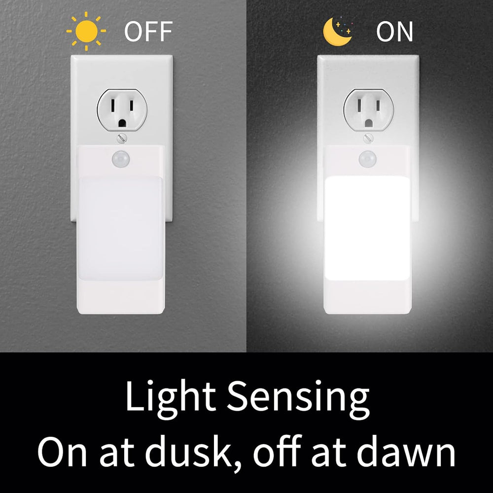 4-in-1 LED Night Light Emergency Backup Light, Motion Sensor, Dusk-to-Dawn Se...