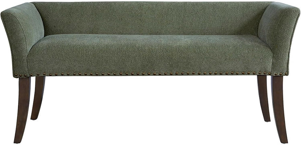 Madison Park Accent Bench, Plush Upholstered, Nailhead Trim, & Padded Sea...