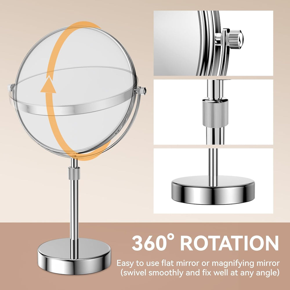 Nicesail Adjustable Makeup Magnified Mirror Chrome 10X 15 L x 9" W