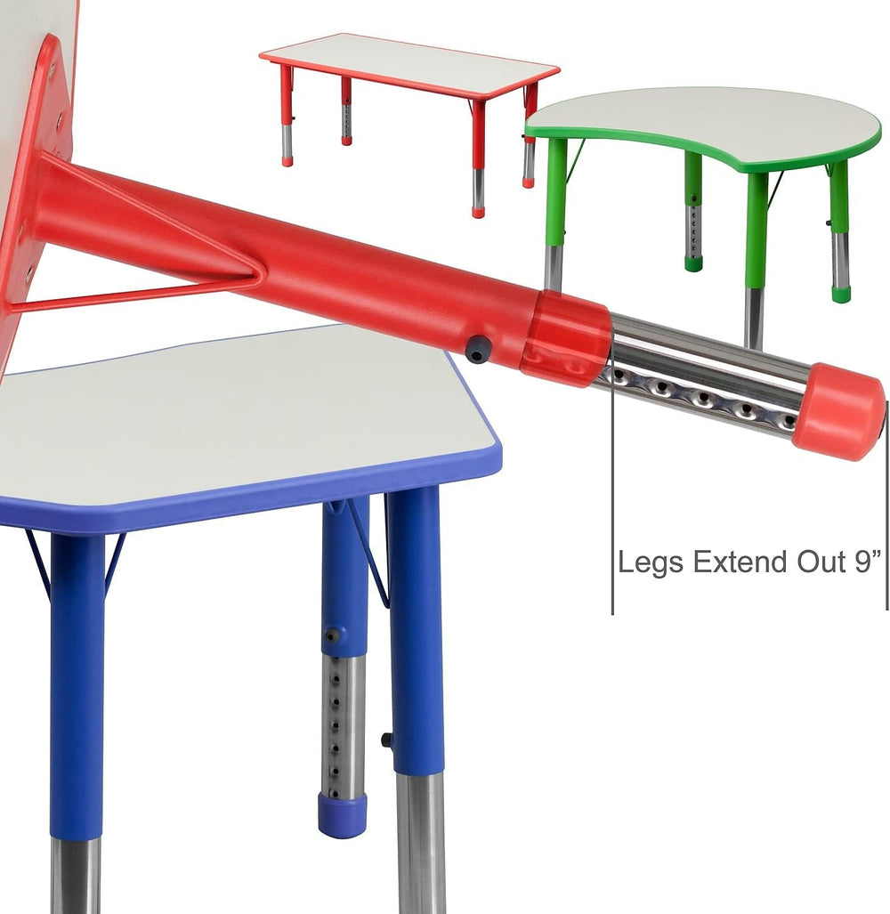 Flash Furniture 26.5x21.75 in Plastic Activity Table, Red/Gray | Table Only, ...