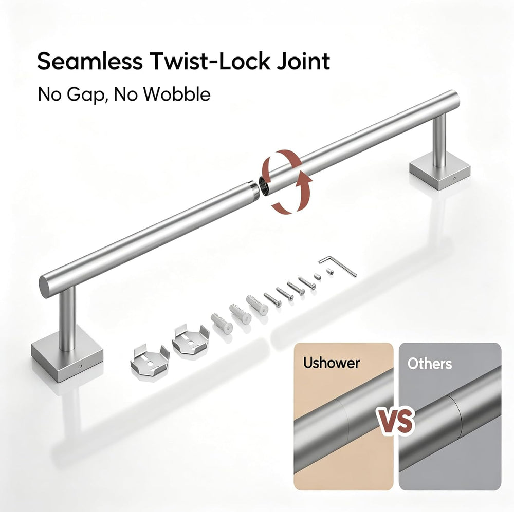 USHOWER Brushed Nickel Bath Towel Bar, 30 Inch Towel Racks for Bathroom