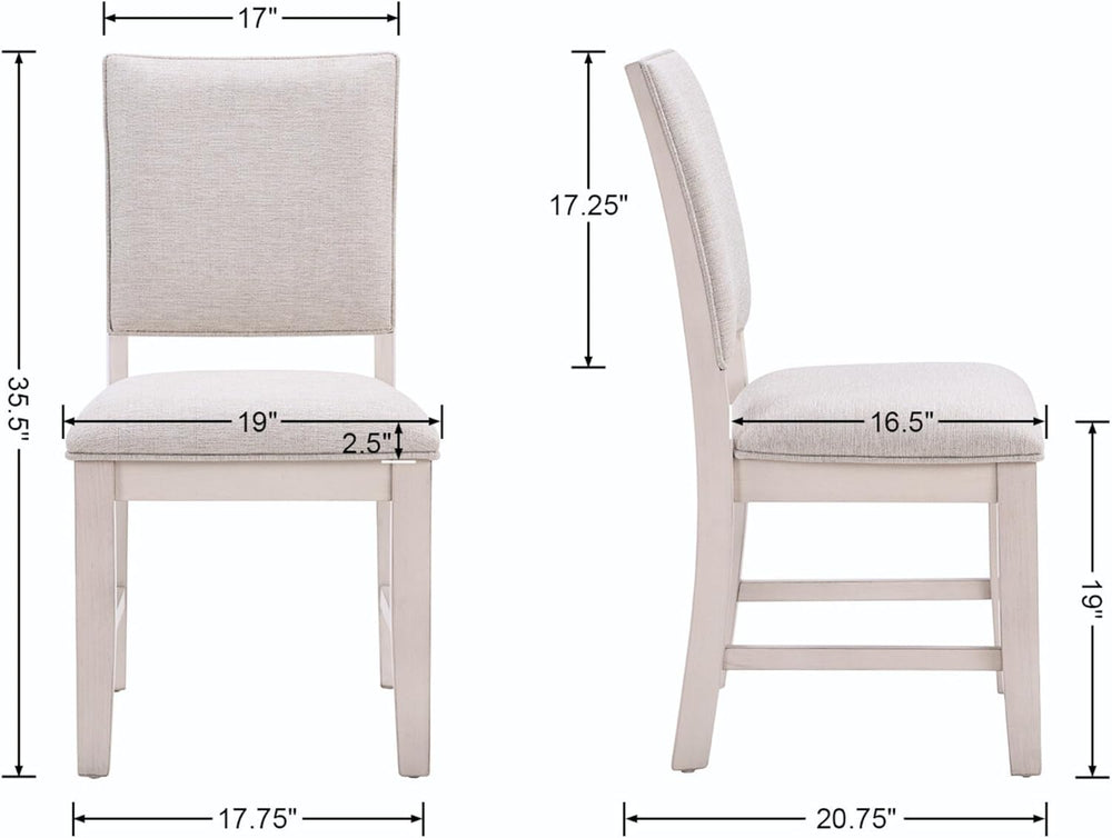 Farmhouse Dining Chairs Set of 4 Upholstered Kitchen Chairs with Cross Back A...