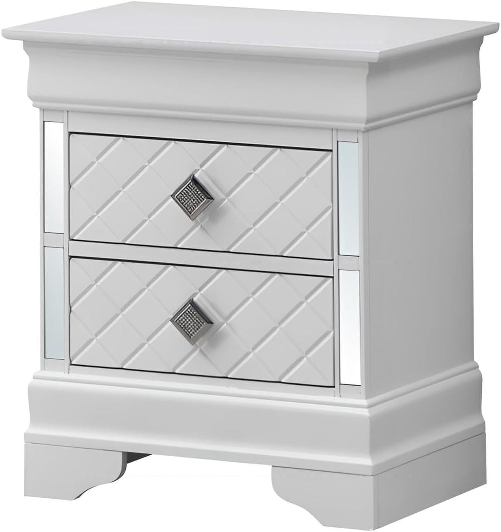 Sophisticated Silver Champagne Nightstand,for Small Spaces