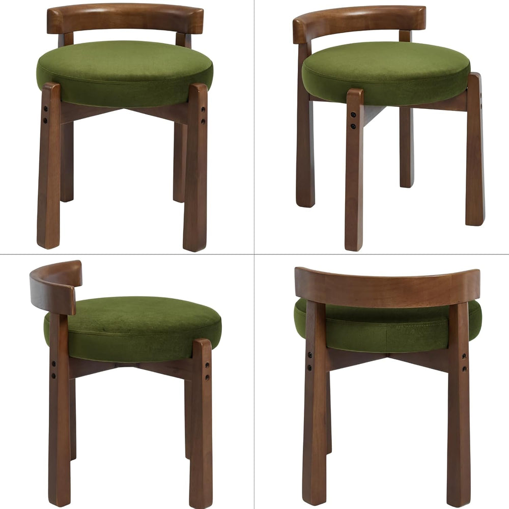 Ya-Home Modern Vanity Chair Upholstered Small Ottoman Footstool, Make Up Stoo...