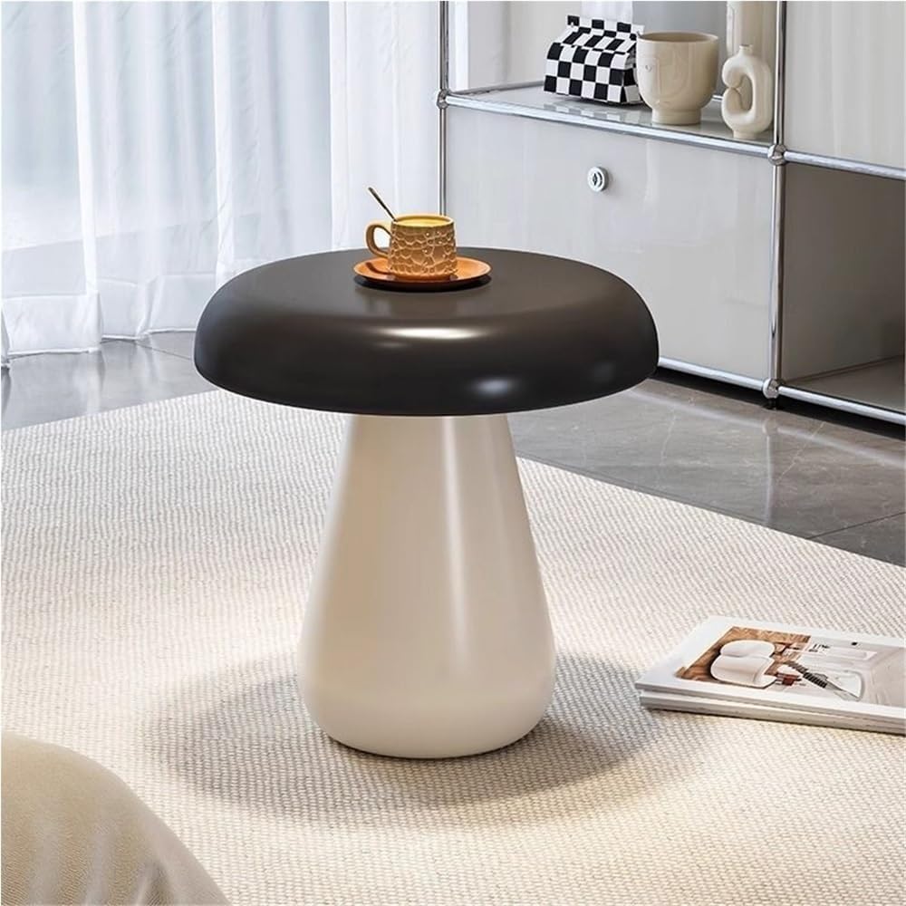 Modern Mushroom Round Side Table - Stylish Wood End Table for Living Room, Be...