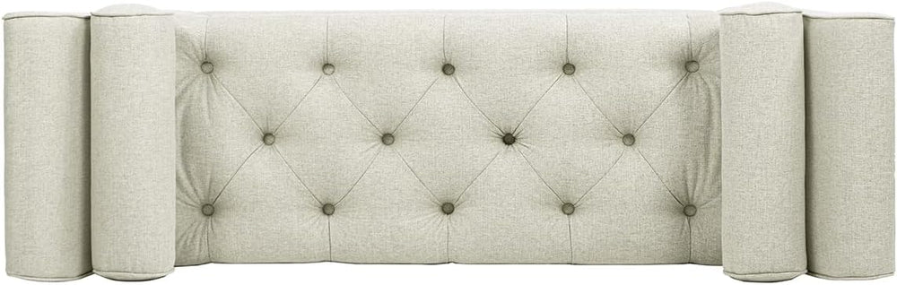 Jennifer Taylor Home Alma Tufted Flared Arm Entryway Bench, Taupe Polyester