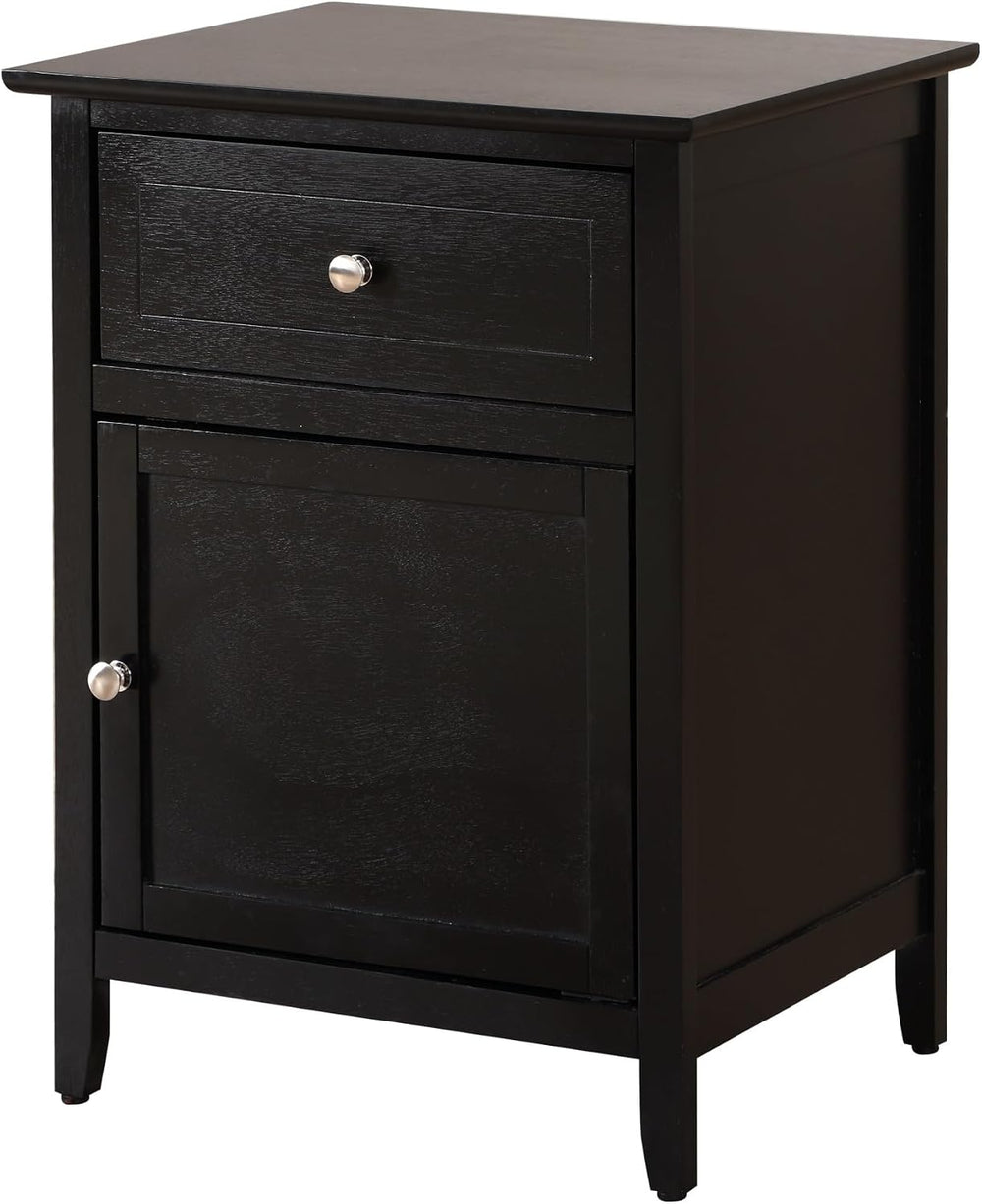 Stylish Transitional Black Nightstand for Bedrooms,for Small Spaces