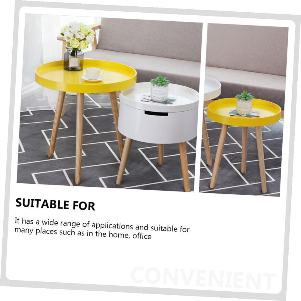 ABOOFAN Nordic Style Small Round Side Table Wooden Mini Sofa End Table for Li...