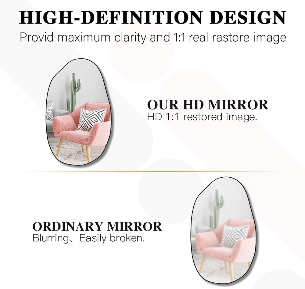 Irregular Asymmetrical Mirror Wall Mounted, Unique Vanity Mirror,Shaped Dress...
