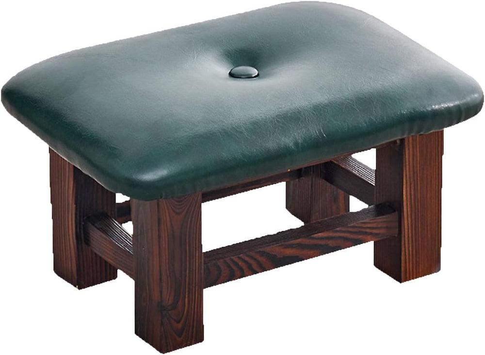 Footstool Ottoman - Small Rectangular Step Stool with Non-Slip Soft Padding f...