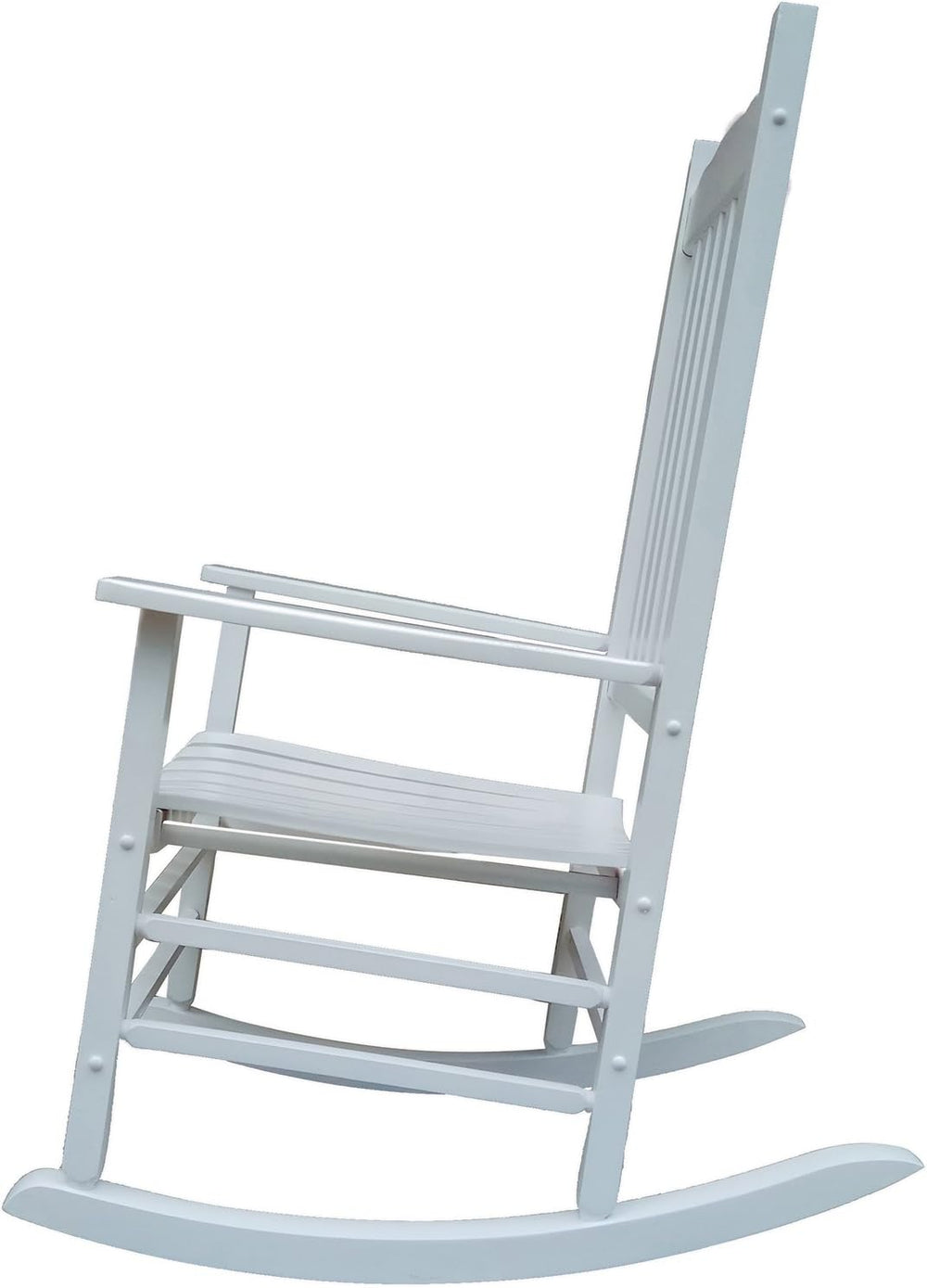 A001WT White Wood Porch Rocker/Outdoor Rocking Chair - Easy to Assemble - Com...