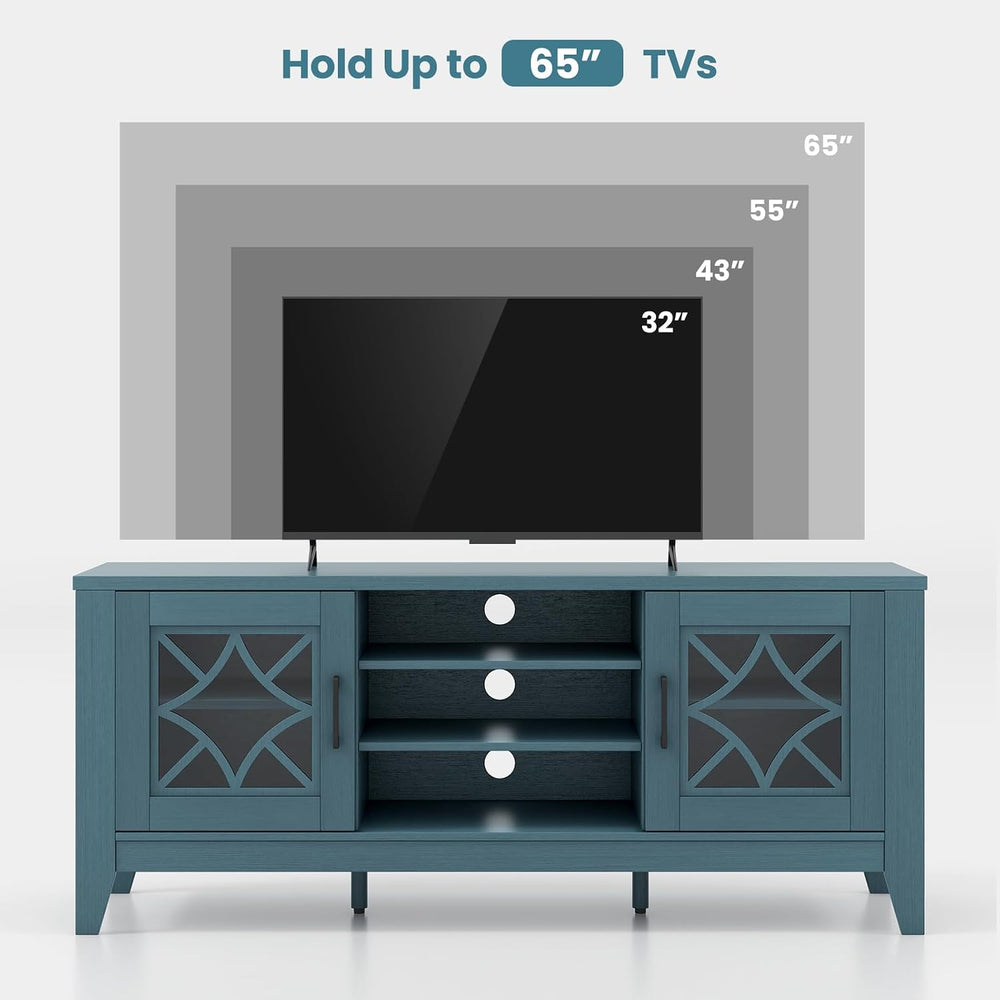 Tangkula Farmhouse TV Stand for TVs Up to 65-in, Classic Media Entertainment ...