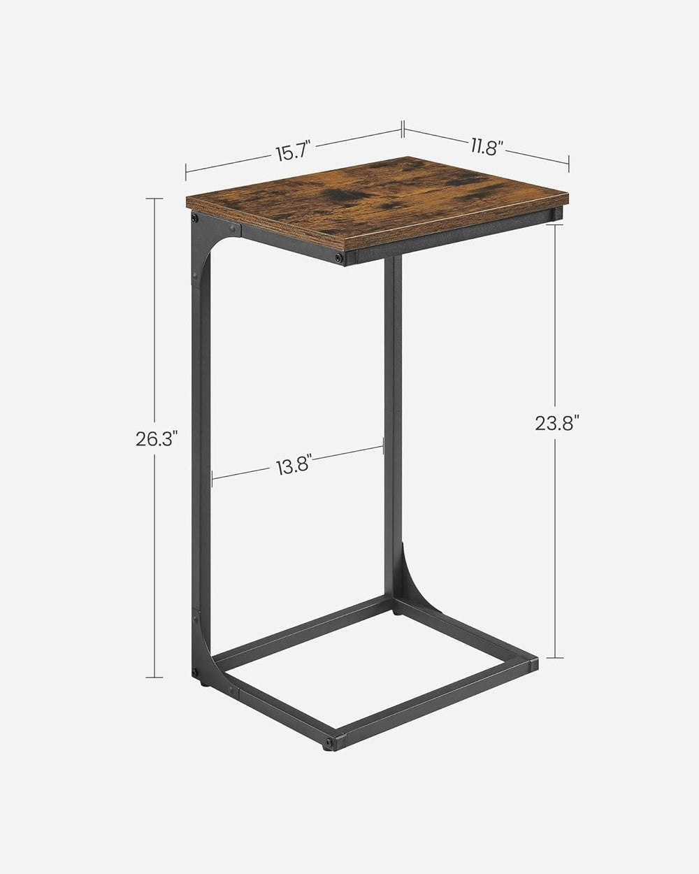 VASAGLE C-Shaped End Table, Side Table for Sofa, Couch Table with Metal Frame...