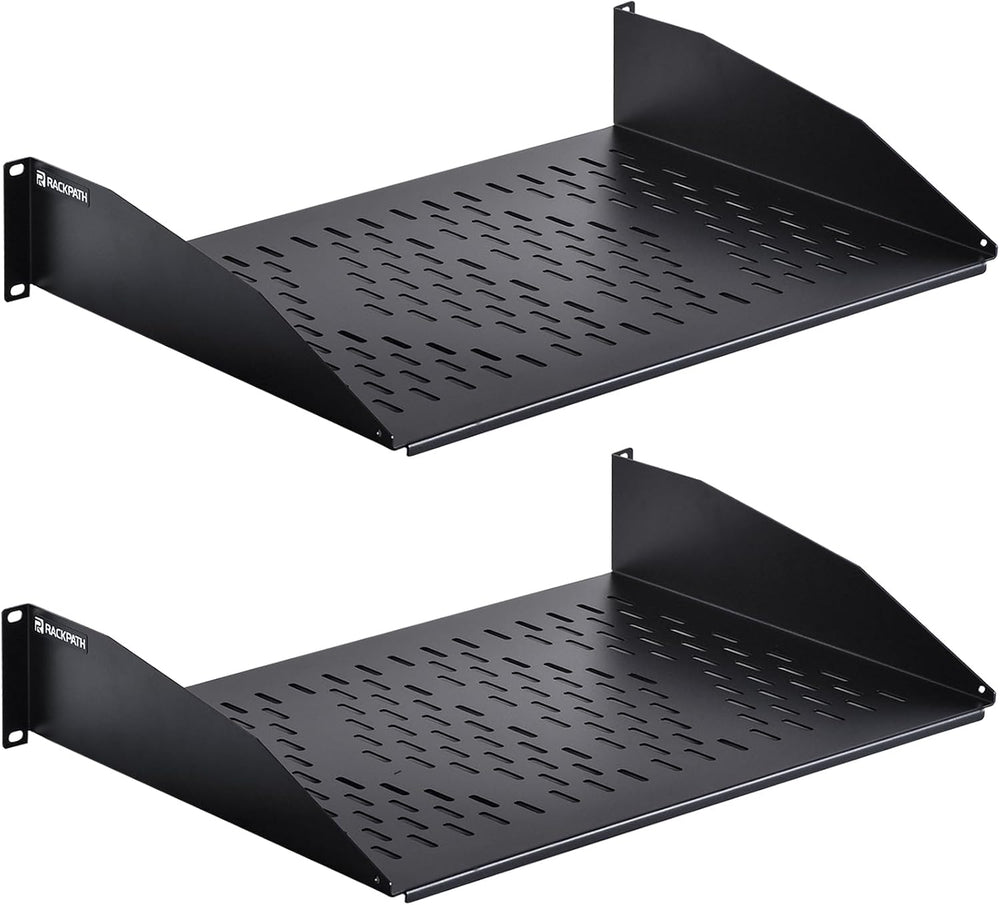 RackPath 2U Cantilever Universal Rack Shelf - 14in Deep – Rackmount Shelf for...