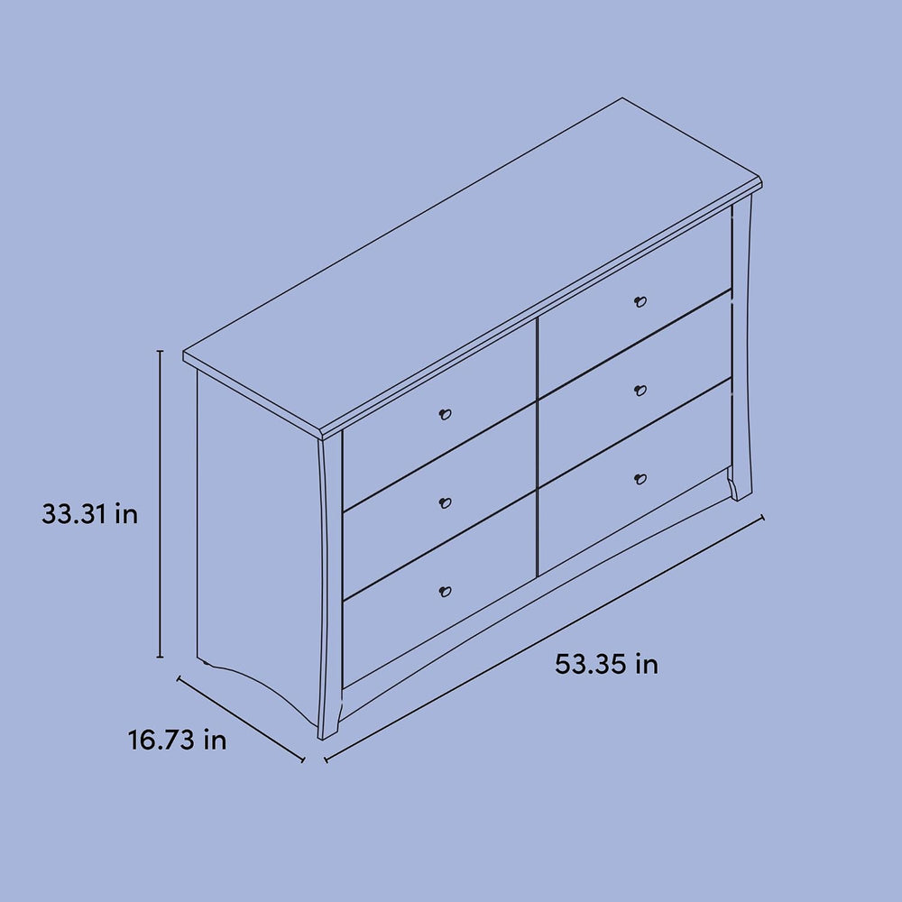 Storkcraft Crescent 6-Drawer Dresser, White