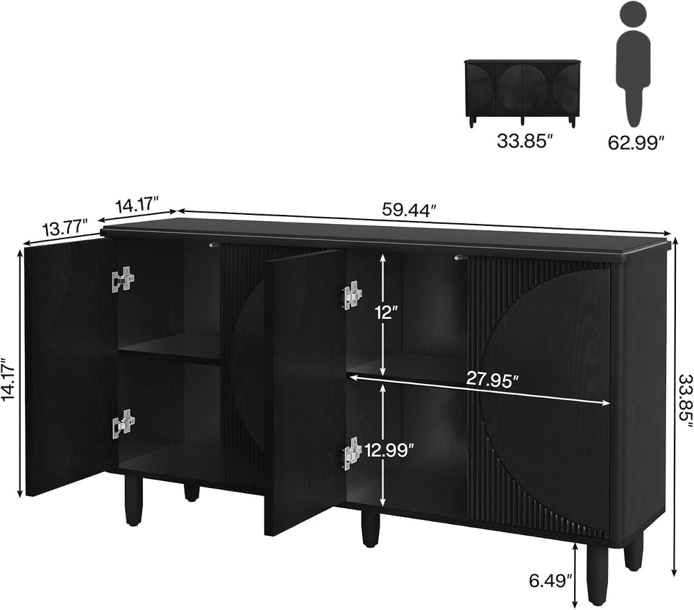 Tribesigns Buffet Cabinet Sideboard with Storage, Modern Storage Cabinet Side...