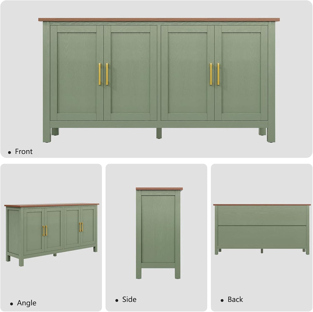 ARTPOWER 60" Sideboard Buffet Cabinet with Storage, Credenza Green