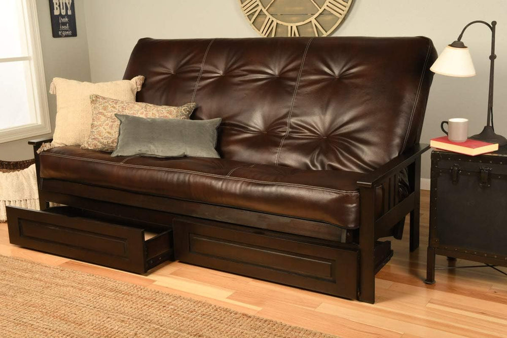 Kodiak Furniture Monterey Queen-size Futon, Storage Drawers, Espresso Finish ...