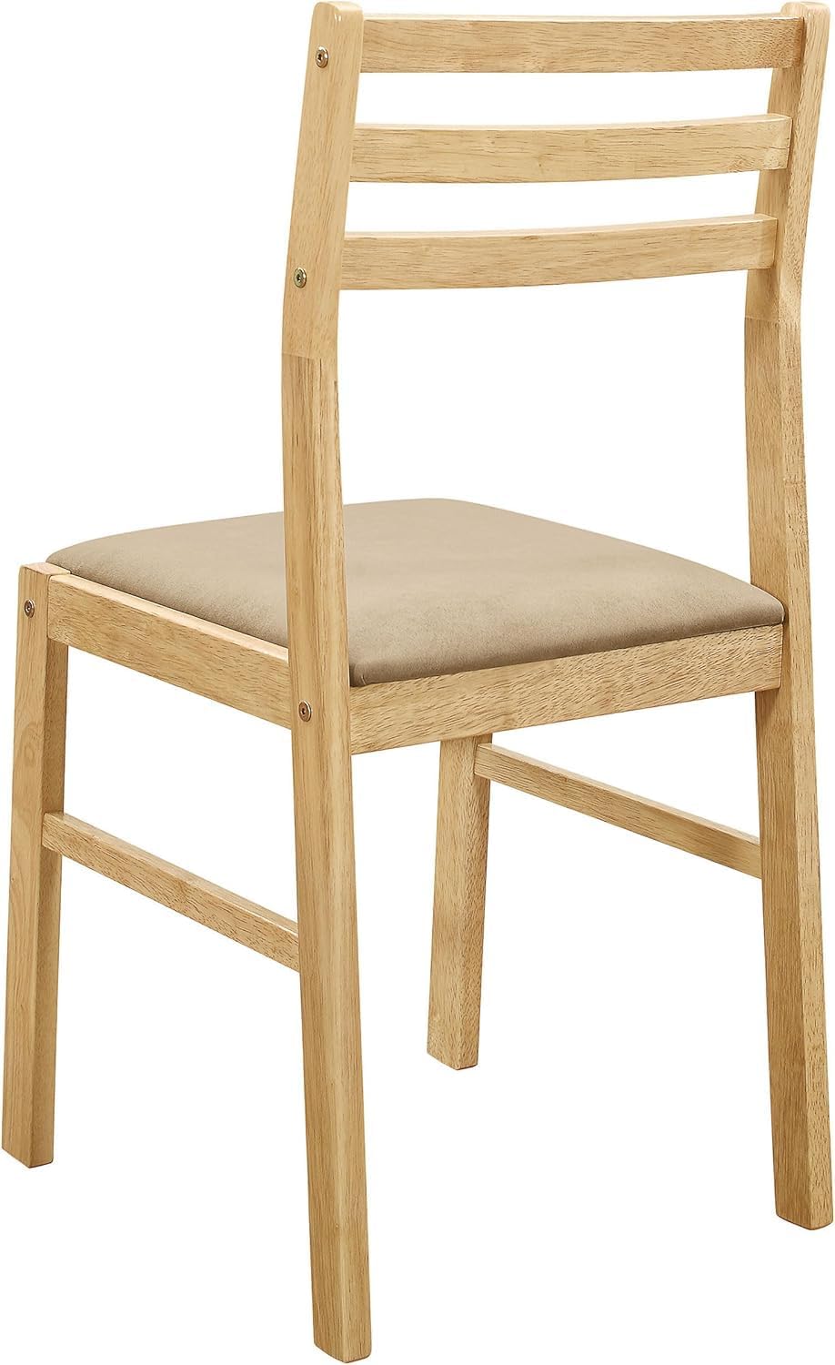 CARTESIAN 3-Piece Drop Leaf Dining Set, Natural Wood Table and 2 Chairs with ...