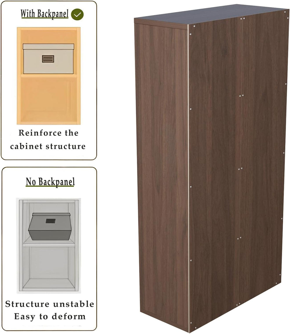 8-Cube Storage Shelf Bookcase - Wooden 4-Tier Floor Standing Open Bookshelf f...